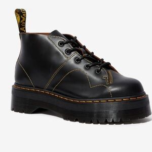 Dr. Martens Church Monkey Boots Black Vintage Smooth Size 8 Women/7 Men NWOT